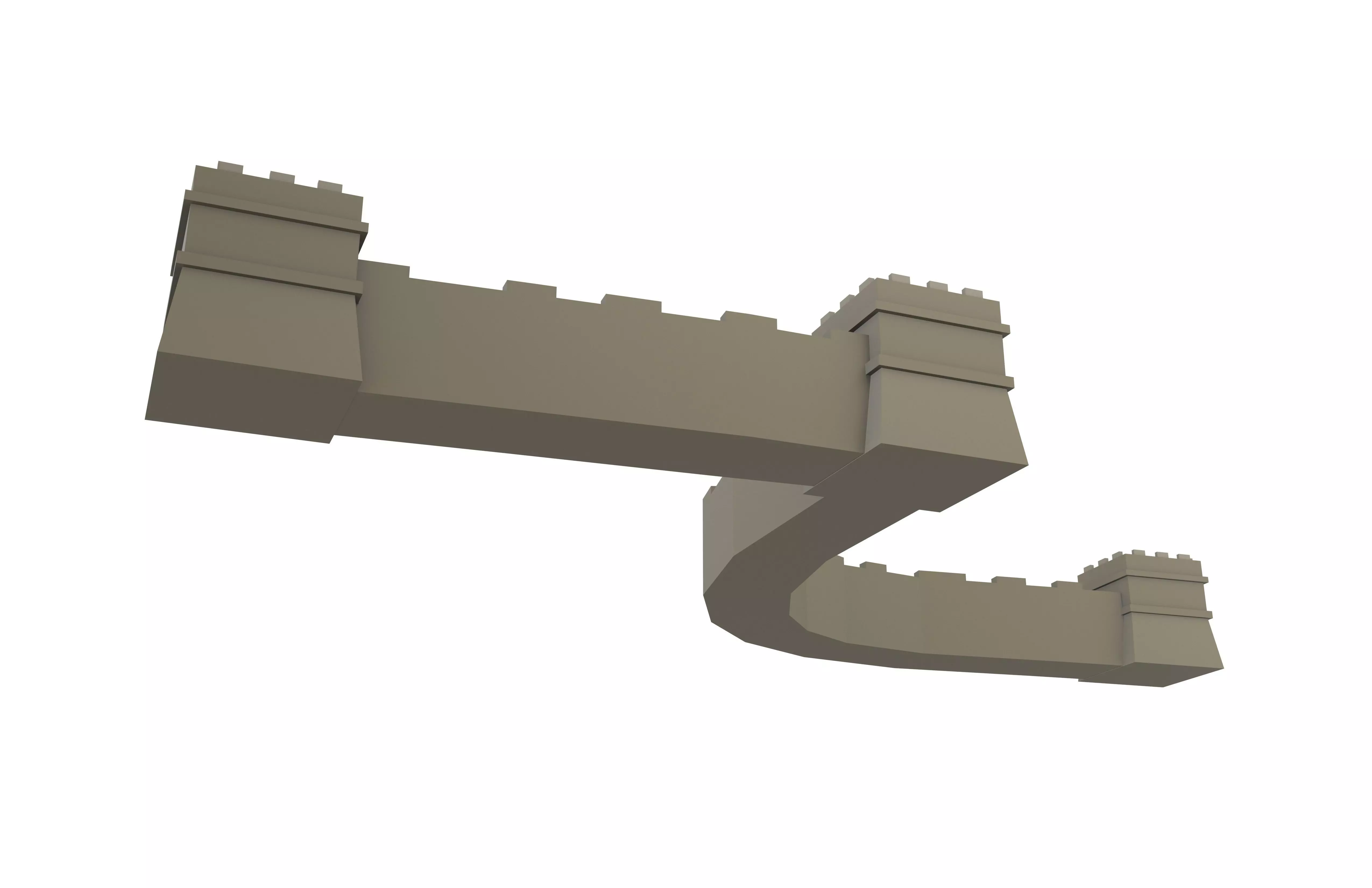 Low Poly Great Wall v1 001 Low-poly 3D model_3