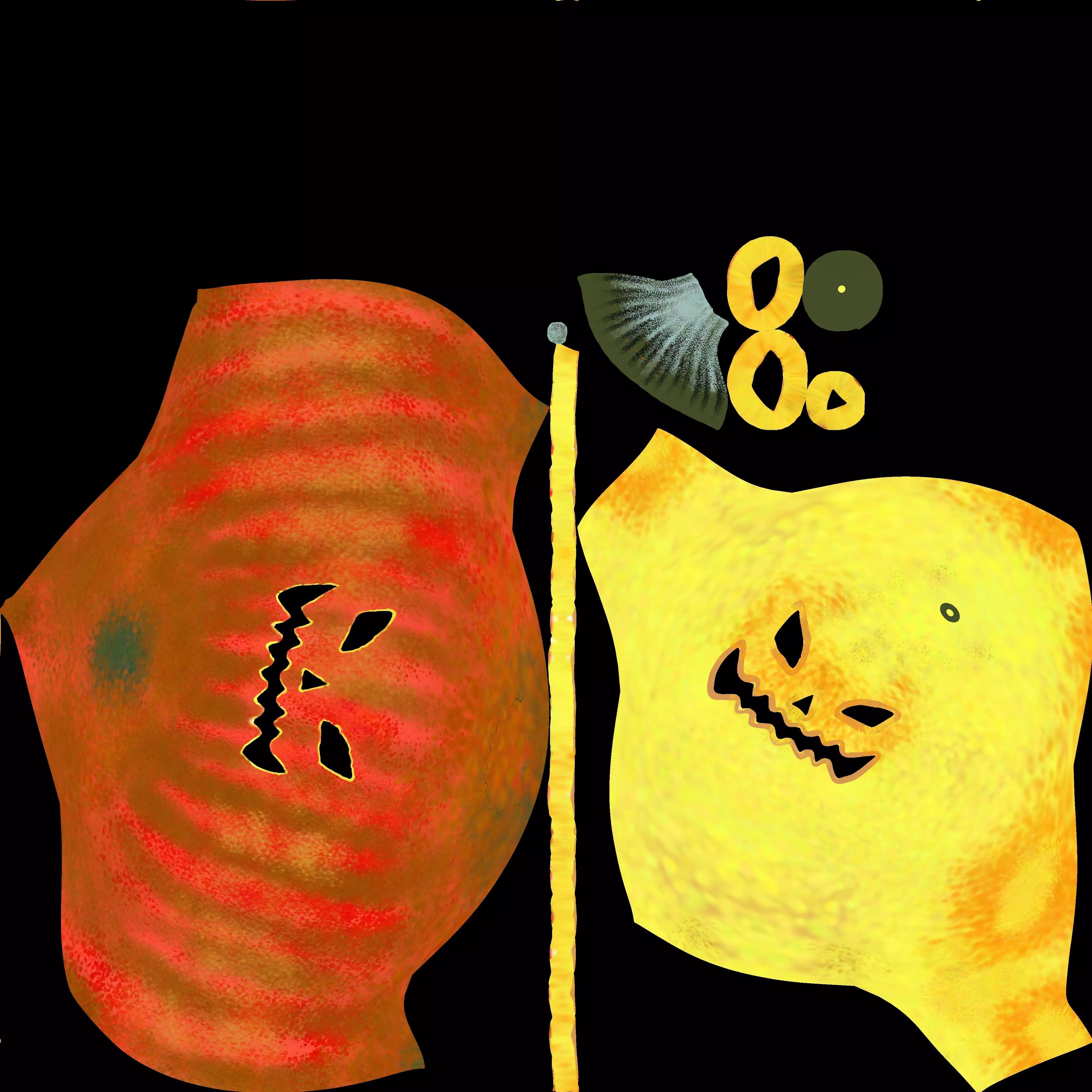 Halloween Pumpkin Low-poly 3D model_3