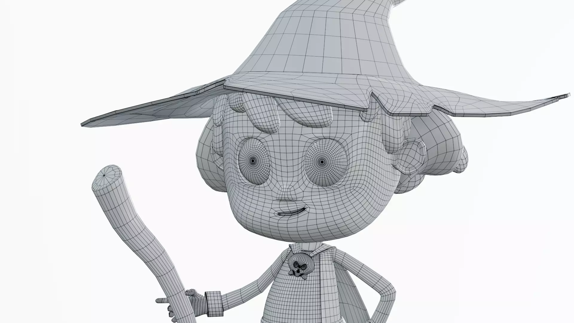 Stylized Witch Character - Low Poly Game Asset Low-poly 3D model_15