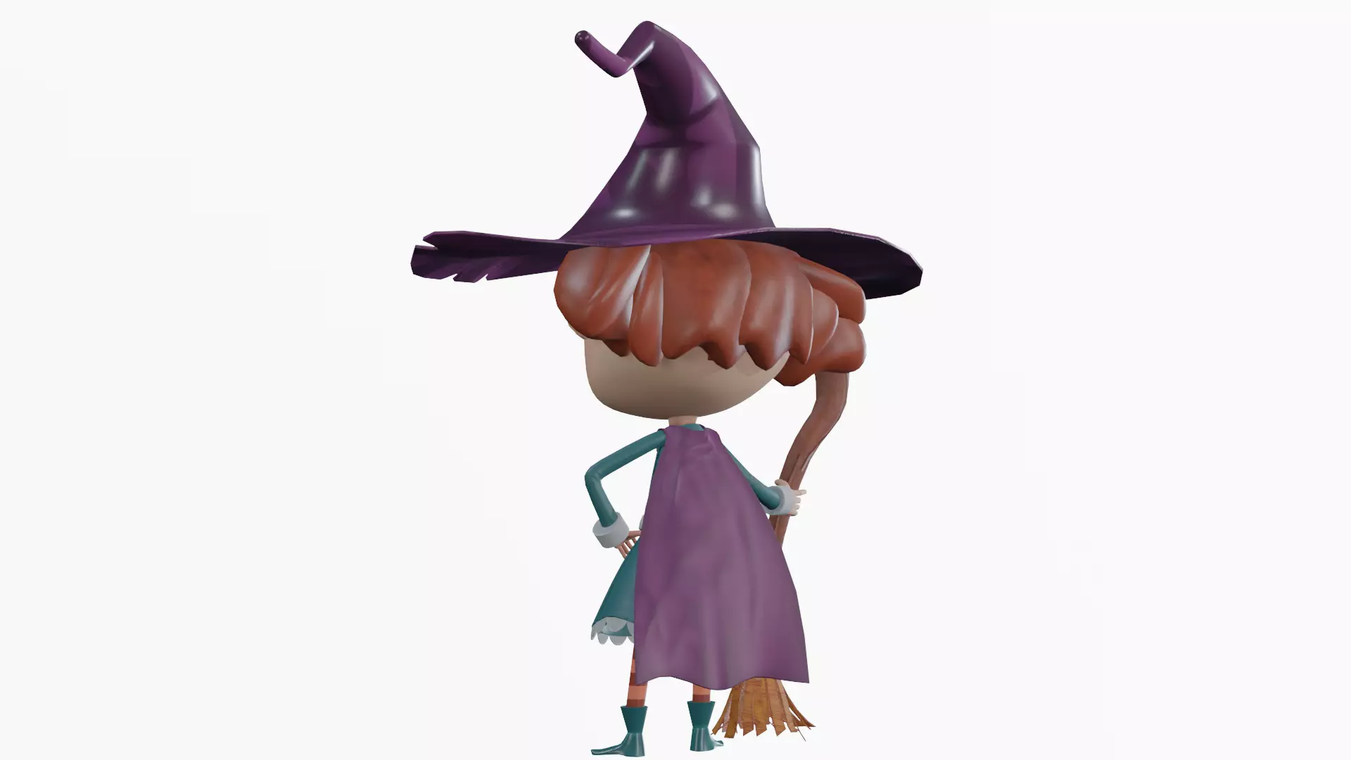 Stylized Witch Character - Low Poly Game Asset Low-poly 3D model_5