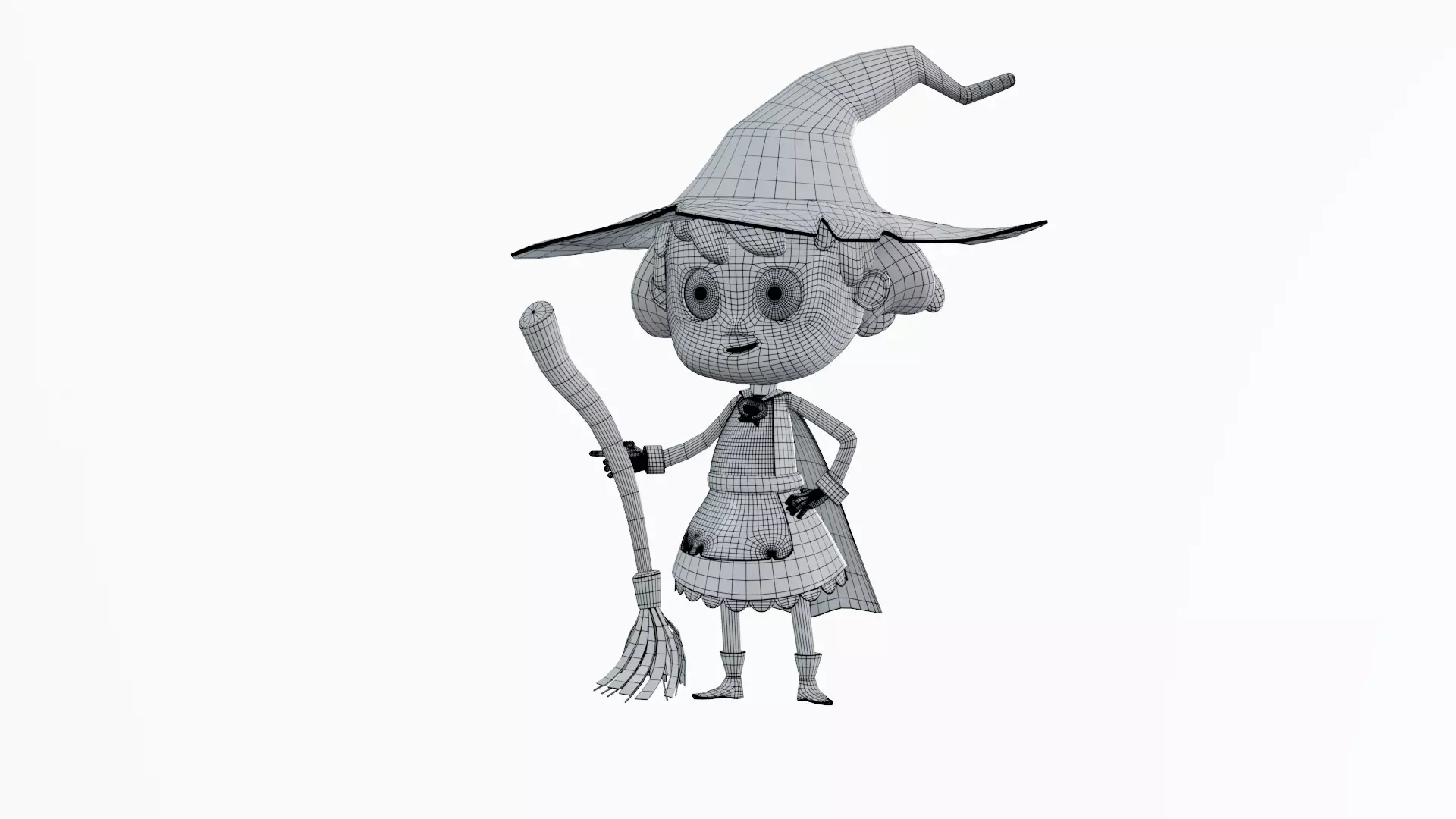 Stylized Witch Character - Low Poly Game Asset Low-poly 3D model_14