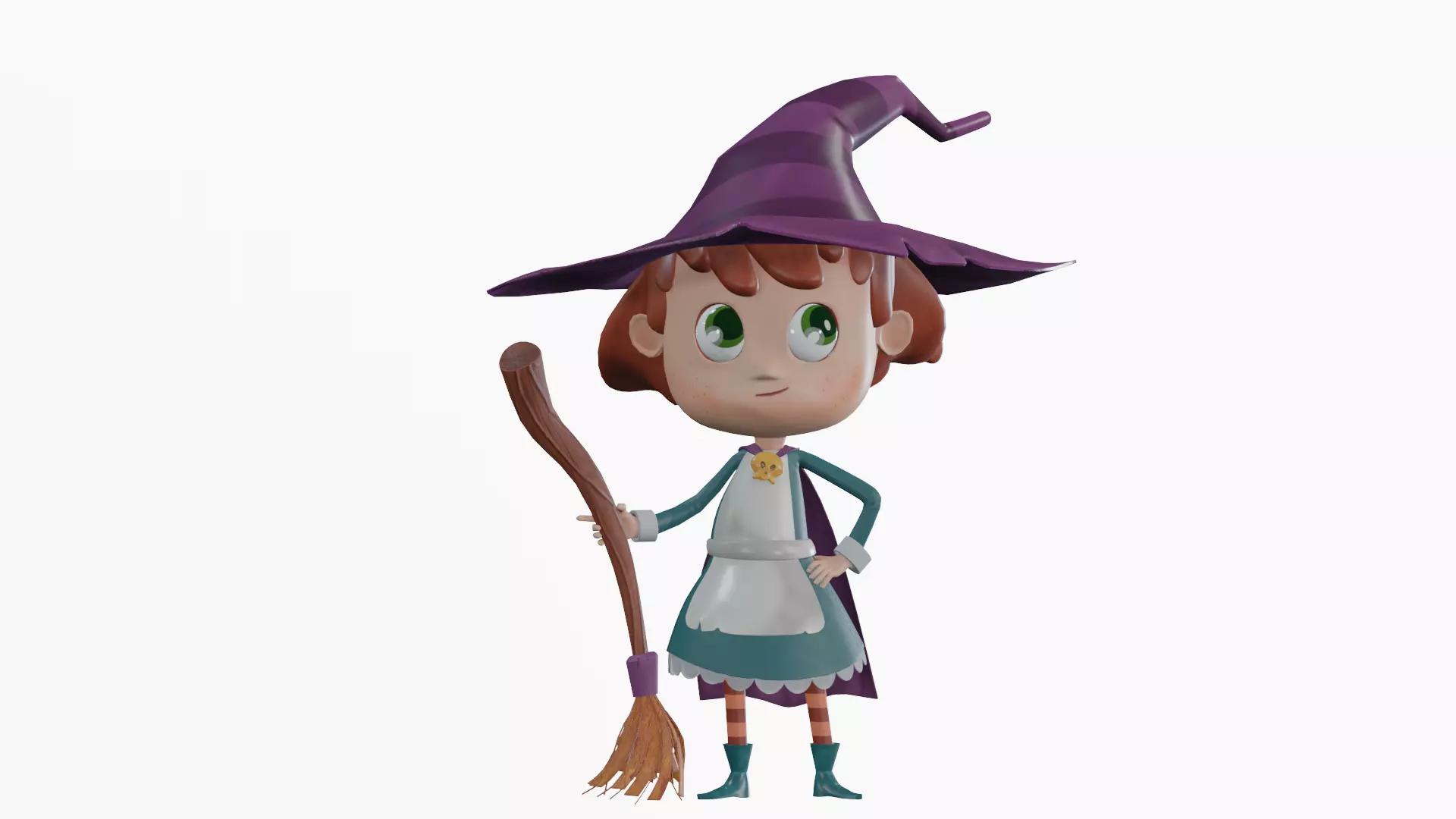 Stylized Witch Character - Low Poly Game Asset Low-poly 3D model_7