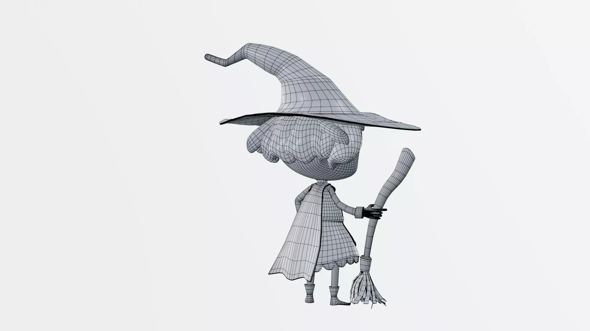 Stylized Witch Character - Low Poly Game Asset Low-poly 3D model_16
