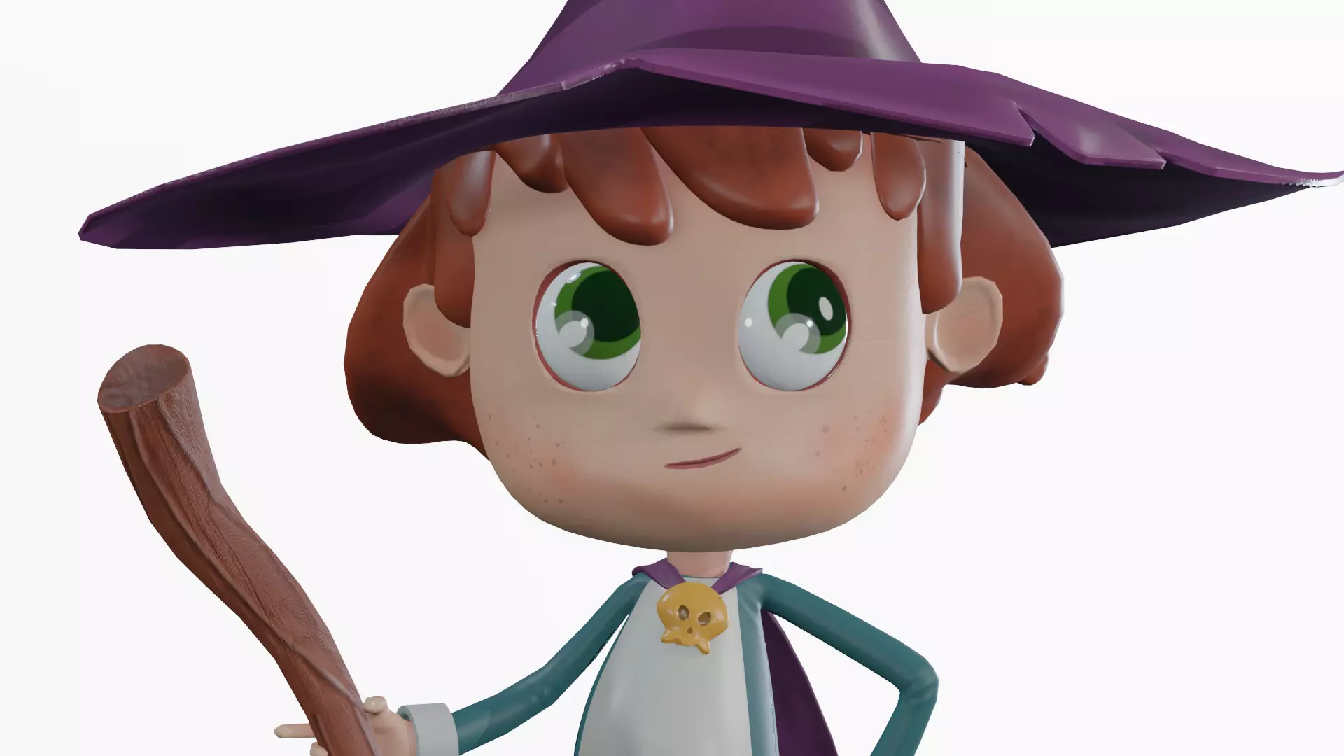 Stylized Witch Character - Low Poly Game Asset Low-poly 3D model_8