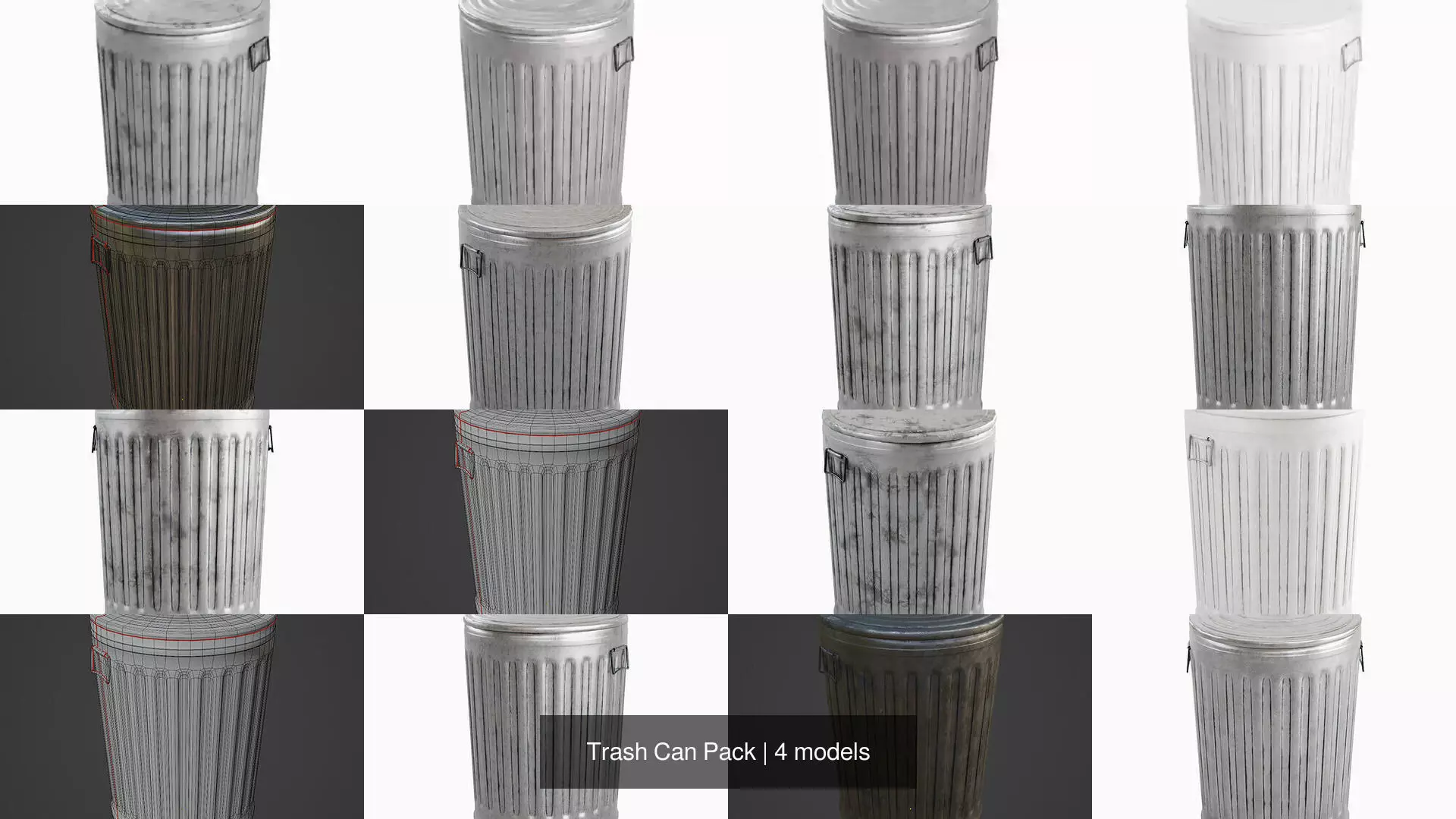 Trash Can Pack 3D Model Collection_1