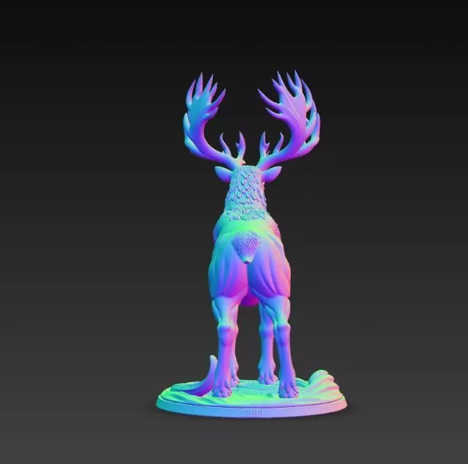 Majestic Mane Stag King Figurine 3D print model_15