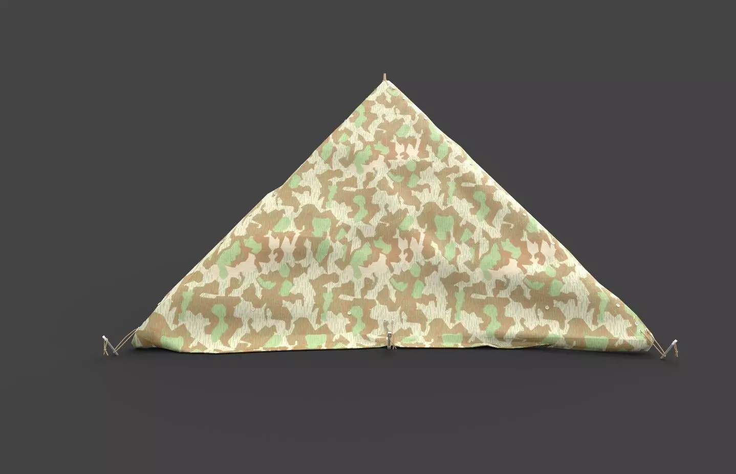 Wehrmacht tent - Einerzelt Low-poly 3D model_11