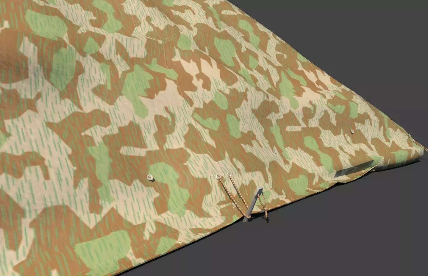 Wehrmacht tent - Einerzelt Low-poly 3D model_5