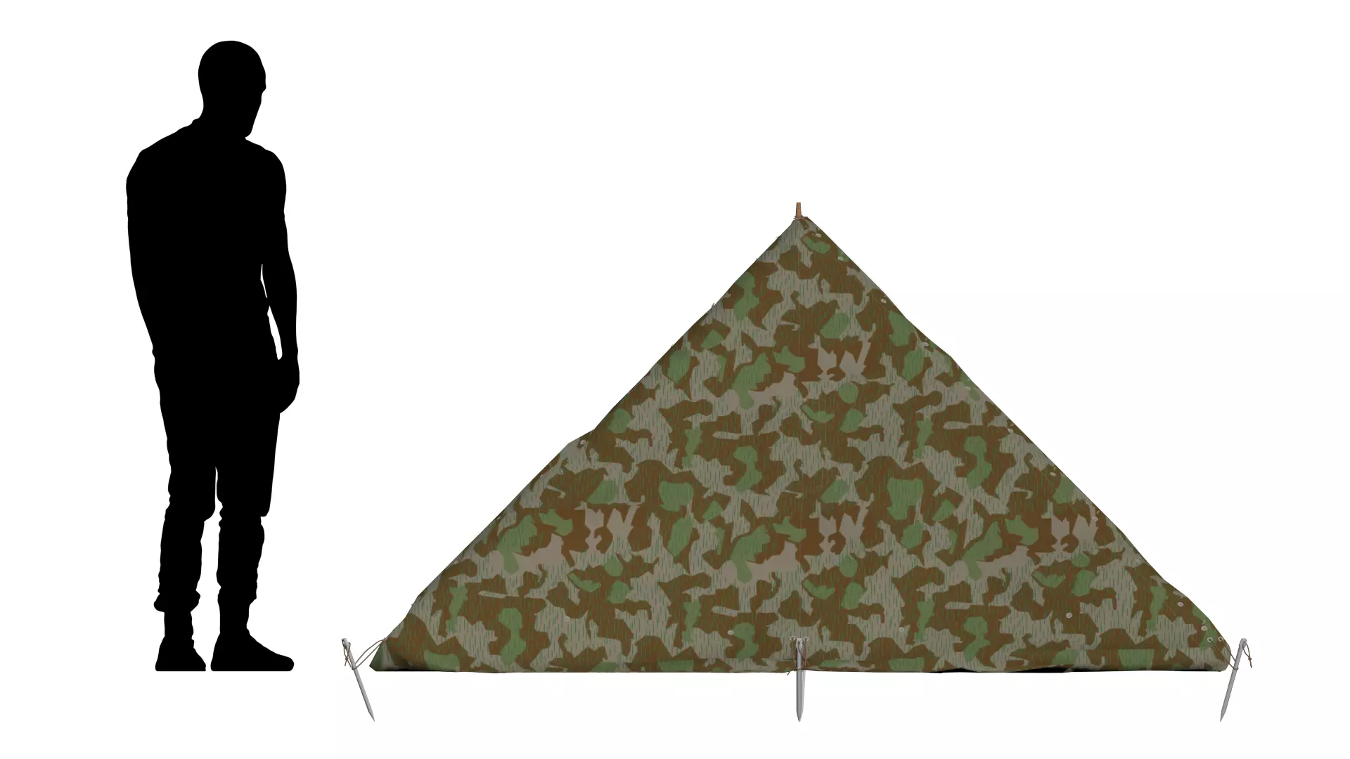 Wehrmacht tent - Einerzelt Low-poly 3D model_12