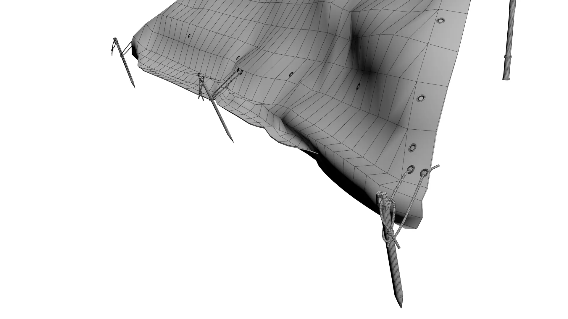 Wehrmacht tent - Einerzelt Low-poly 3D model_16