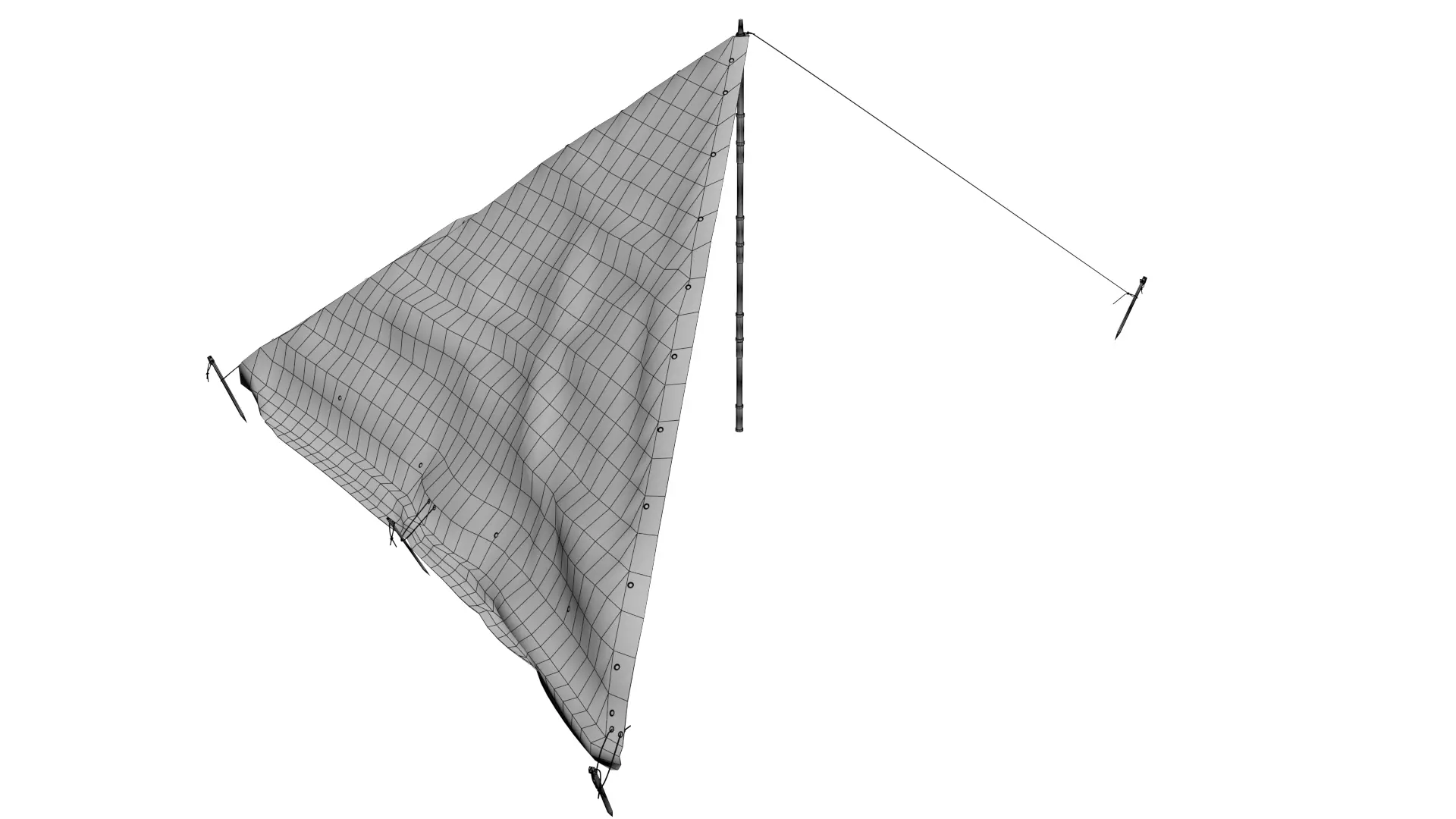 Wehrmacht tent - Einerzelt Low-poly 3D model_1