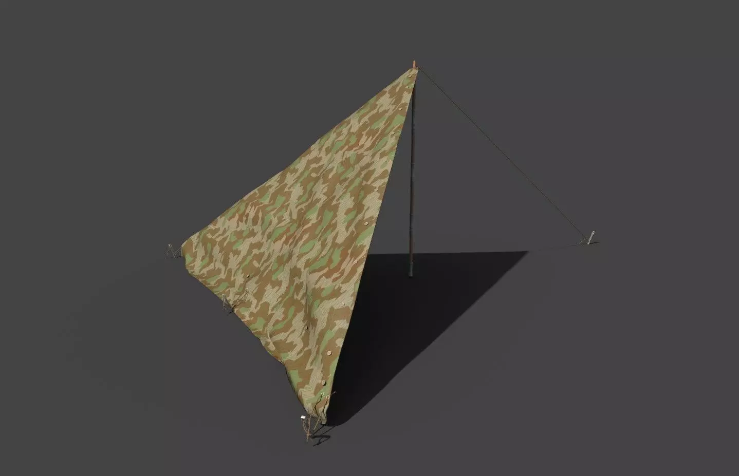 Wehrmacht tent - Einerzelt Low-poly 3D model_9