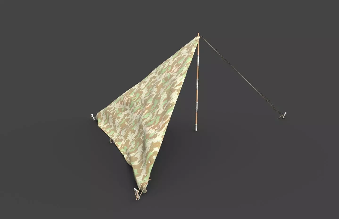 Wehrmacht tent - Einerzelt Low-poly 3D model_0