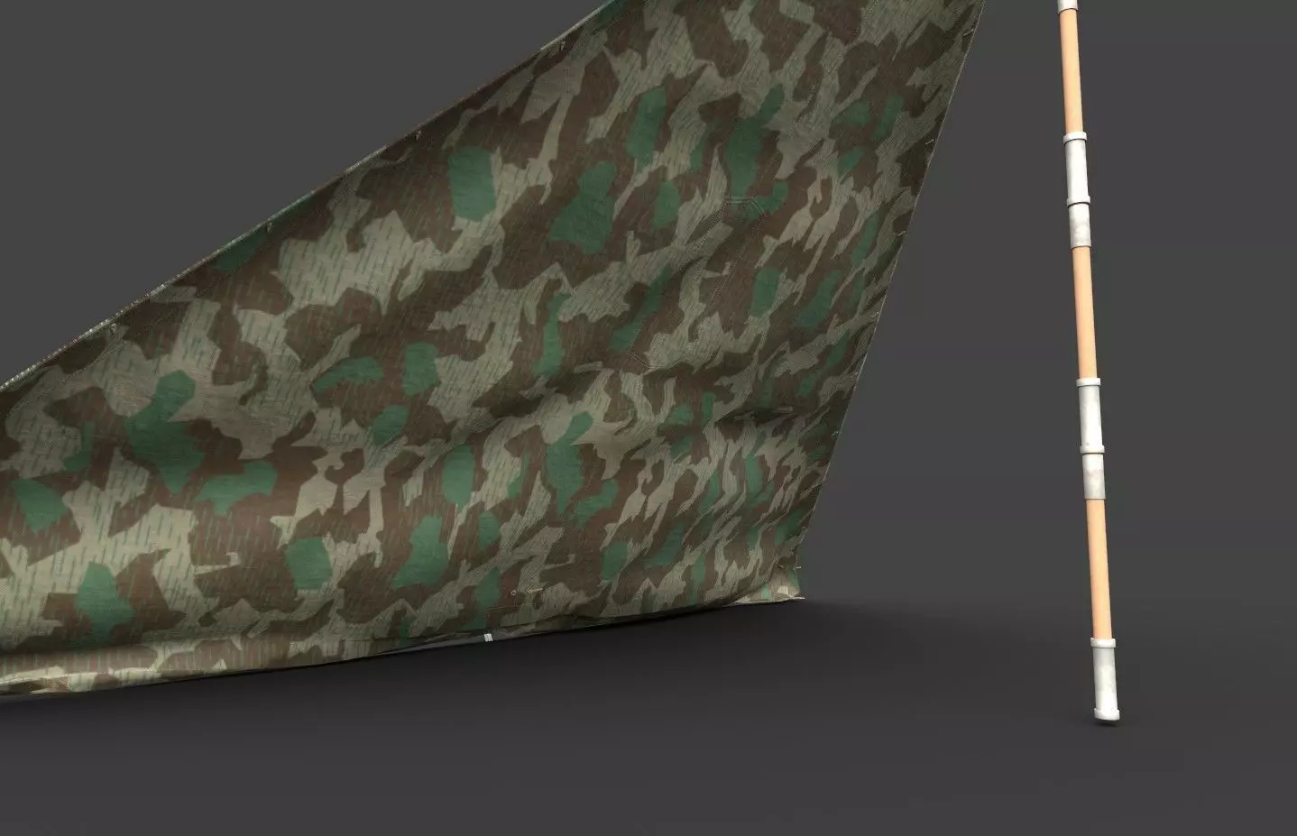 Wehrmacht tent - Einerzelt Low-poly 3D model_10