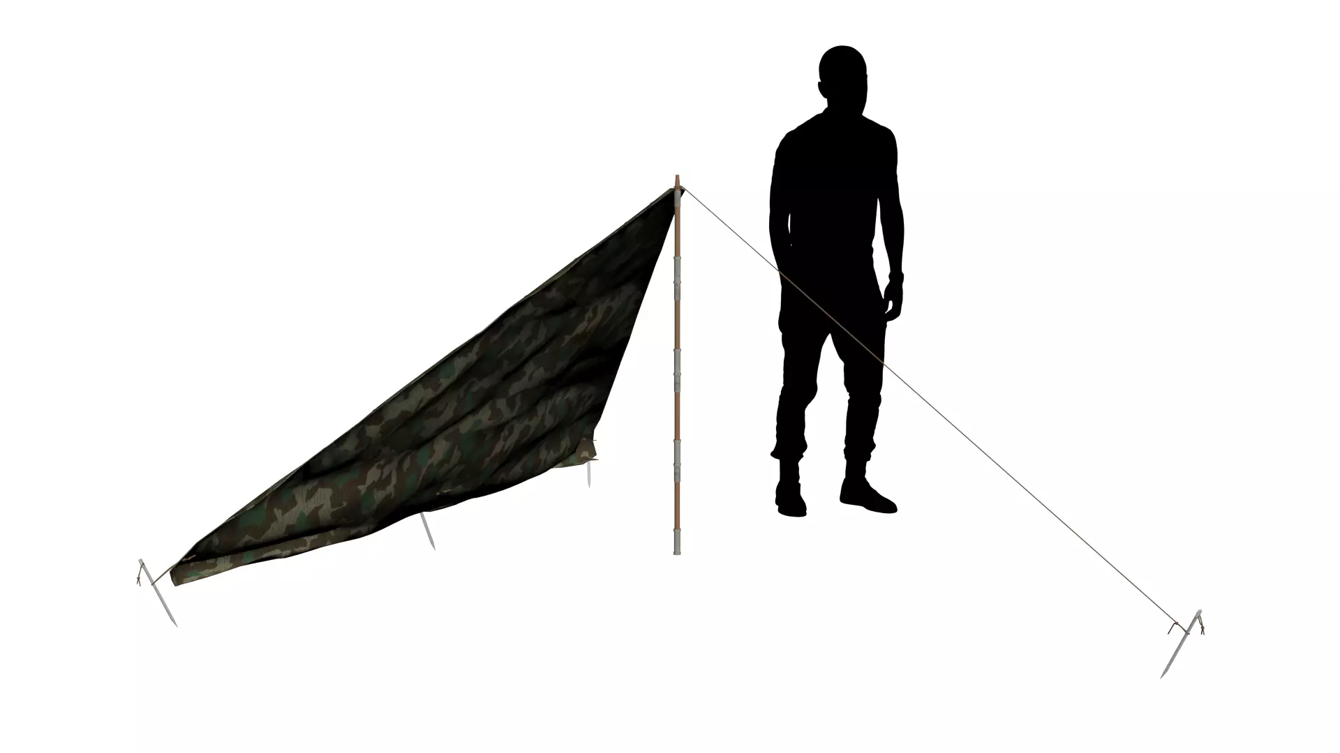 Wehrmacht tent - Einerzelt Low-poly 3D model_2