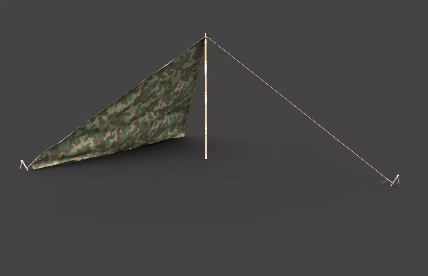Wehrmacht tent - Einerzelt Low-poly 3D model_3