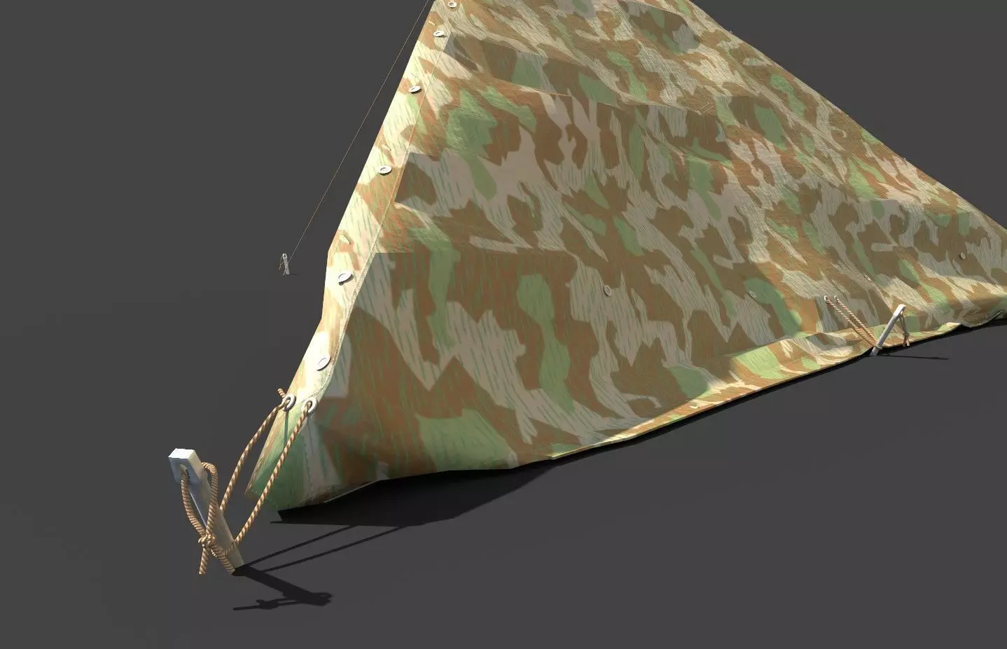 Wehrmacht tent - Einerzelt Low-poly 3D model_6