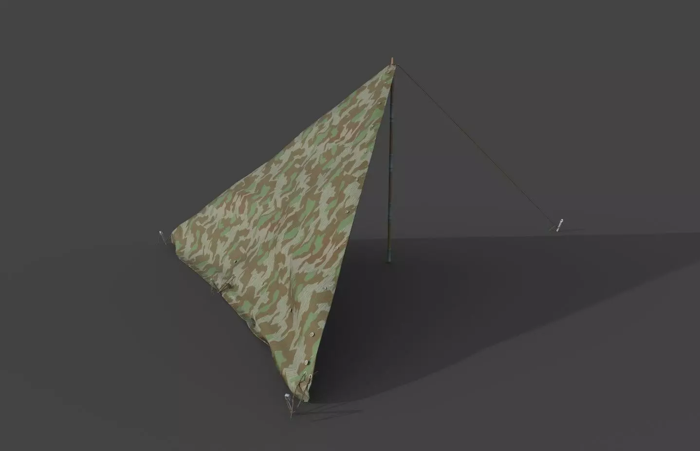 Wehrmacht tent - Einerzelt Low-poly 3D model_4