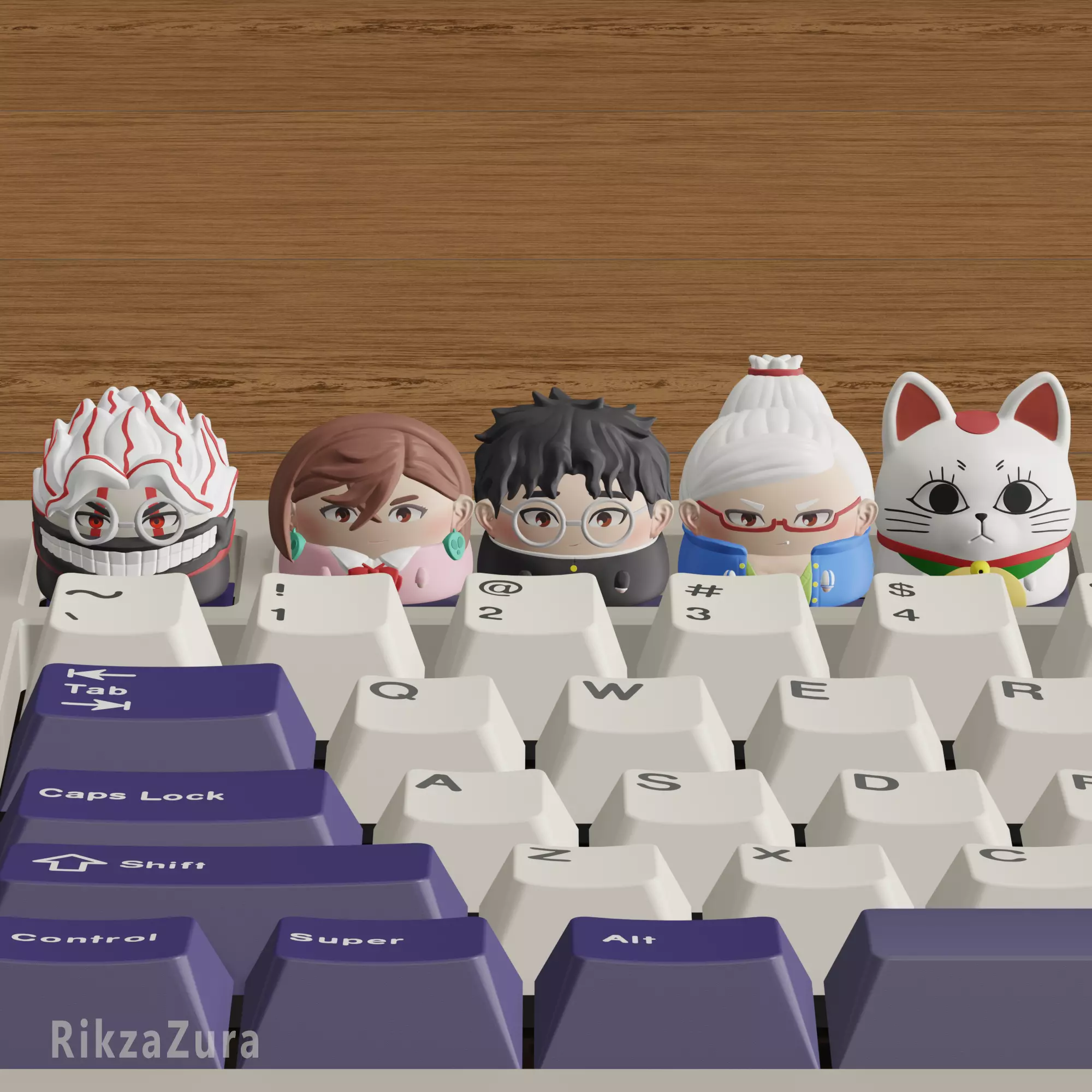 CUTE DANDADAN ANIME KEYCAPS - MECHANICAL KEYBOARD 3D print model_1