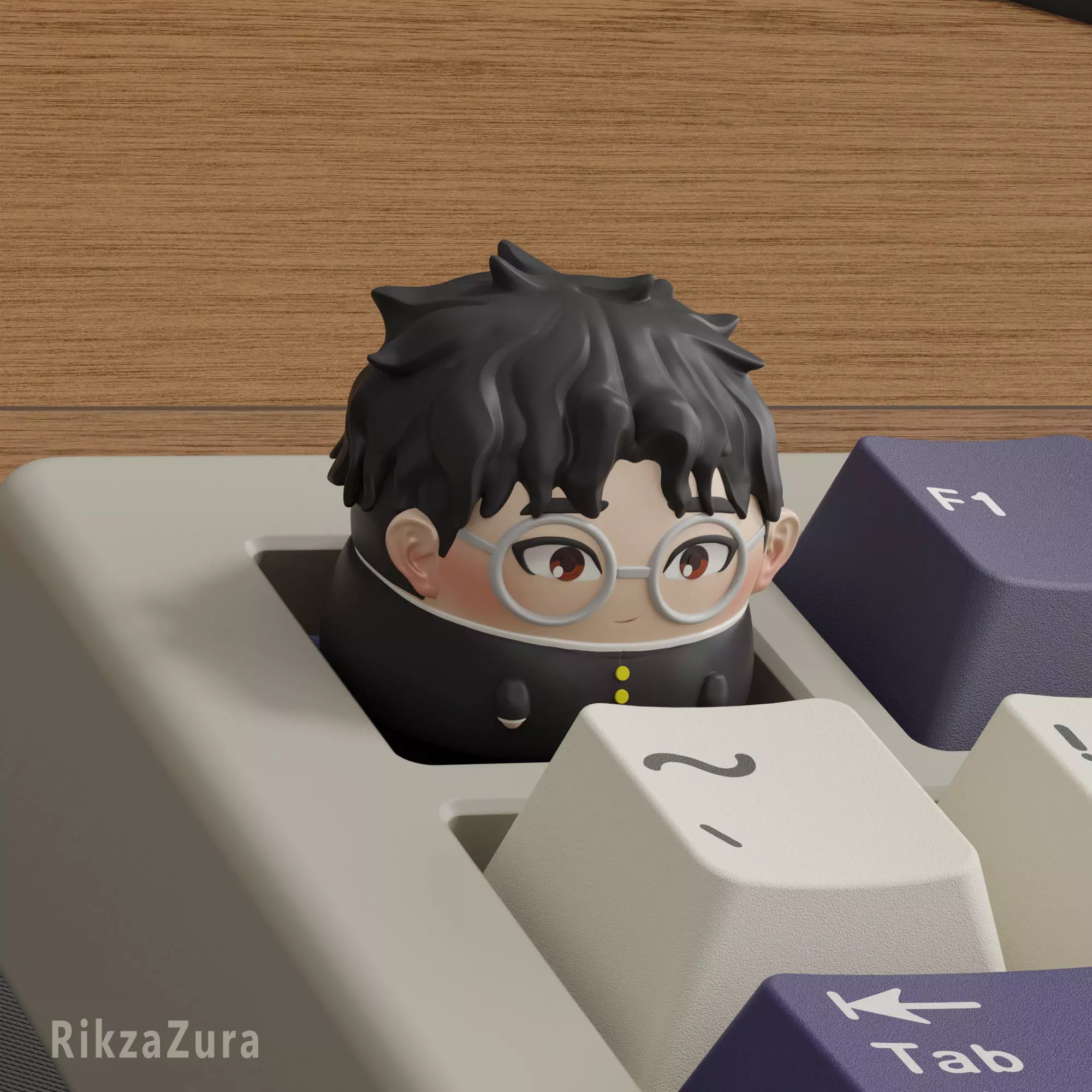 CUTE DANDADAN ANIME KEYCAPS - MECHANICAL KEYBOARD 3D print model_3