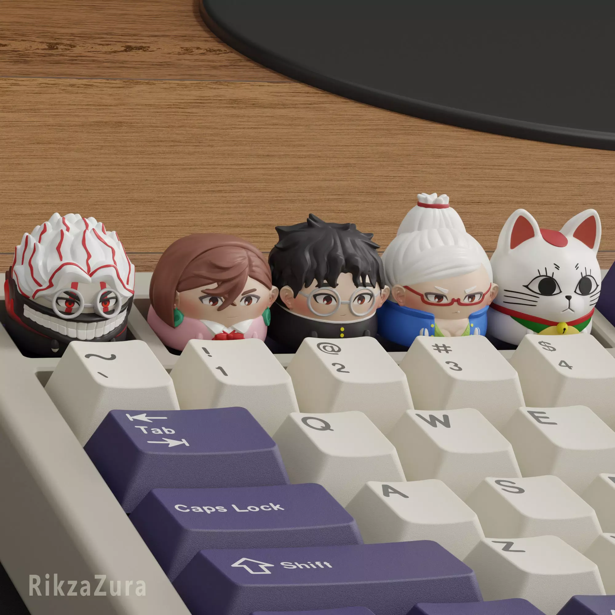 CUTE DANDADAN ANIME KEYCAPS - MECHANICAL KEYBOARD 3D print model_0