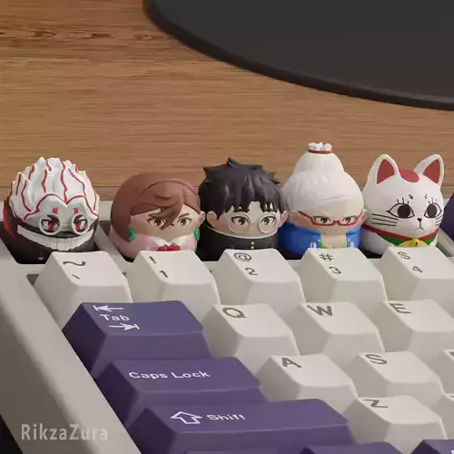 CUTE DANDADAN ANIME KEYCAPS - MECHANICAL KEYBOARD 3D print model