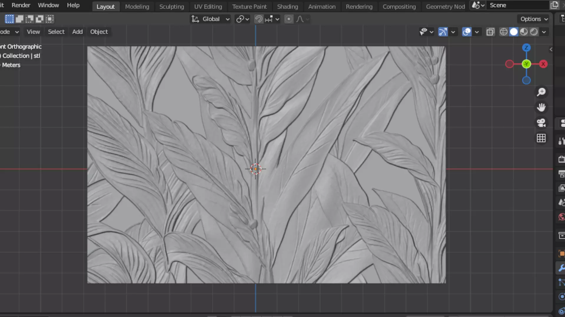 modern panel wall decor set relief stl mural CNC 253 3D model_4