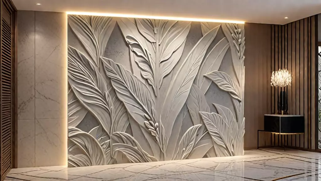 modern panel wall decor set relief stl mural CNC 253 3D model_3