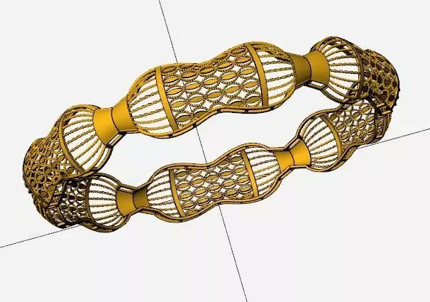 1219 Marquise Openwork Bangle 8gm 3D print model_3