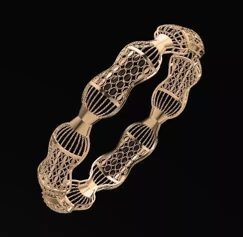 1219 Marquise Openwork Bangle 8gm 3D print model_2