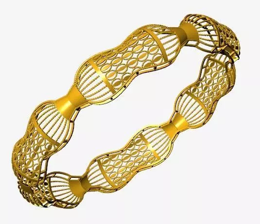1219 Marquise Openwork Bangle 8gm 3D print model_1