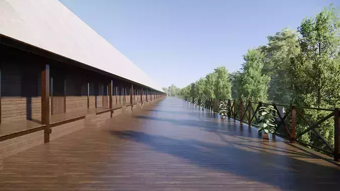 Traditional longhouse of the Iban Dayak community of Sungai Utik