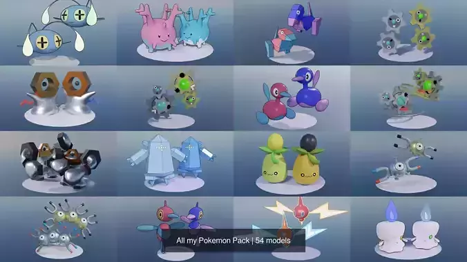 All my Pokemon Pack 3D Model Collection