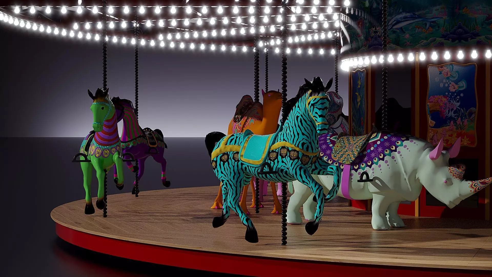 Carousel 3D model_6