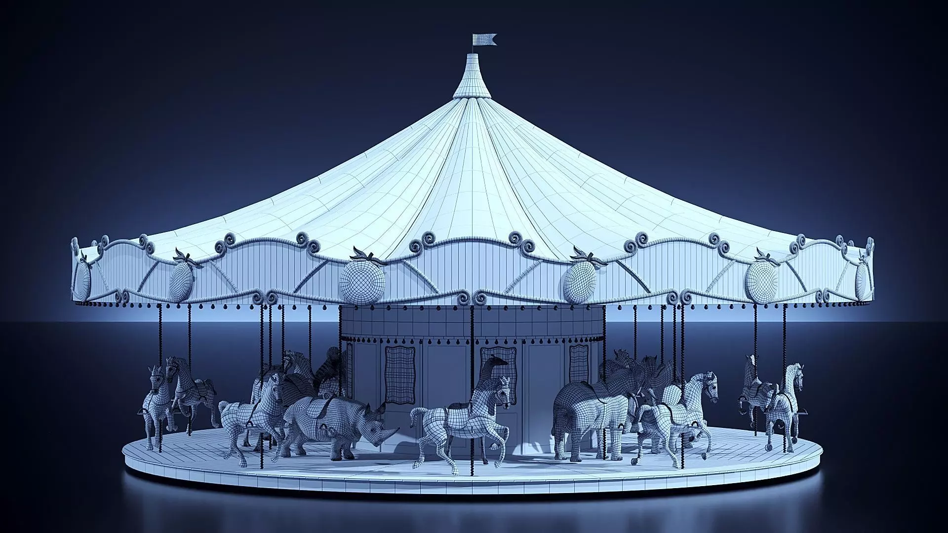 Carousel 3D model_7