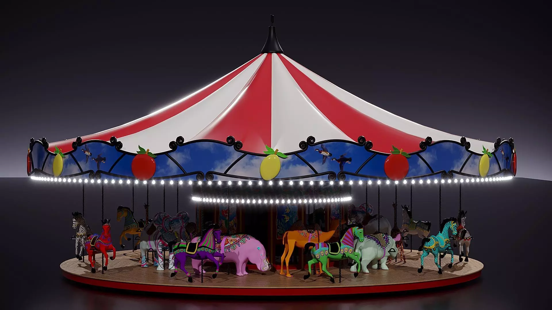 Carousel 3D model_1