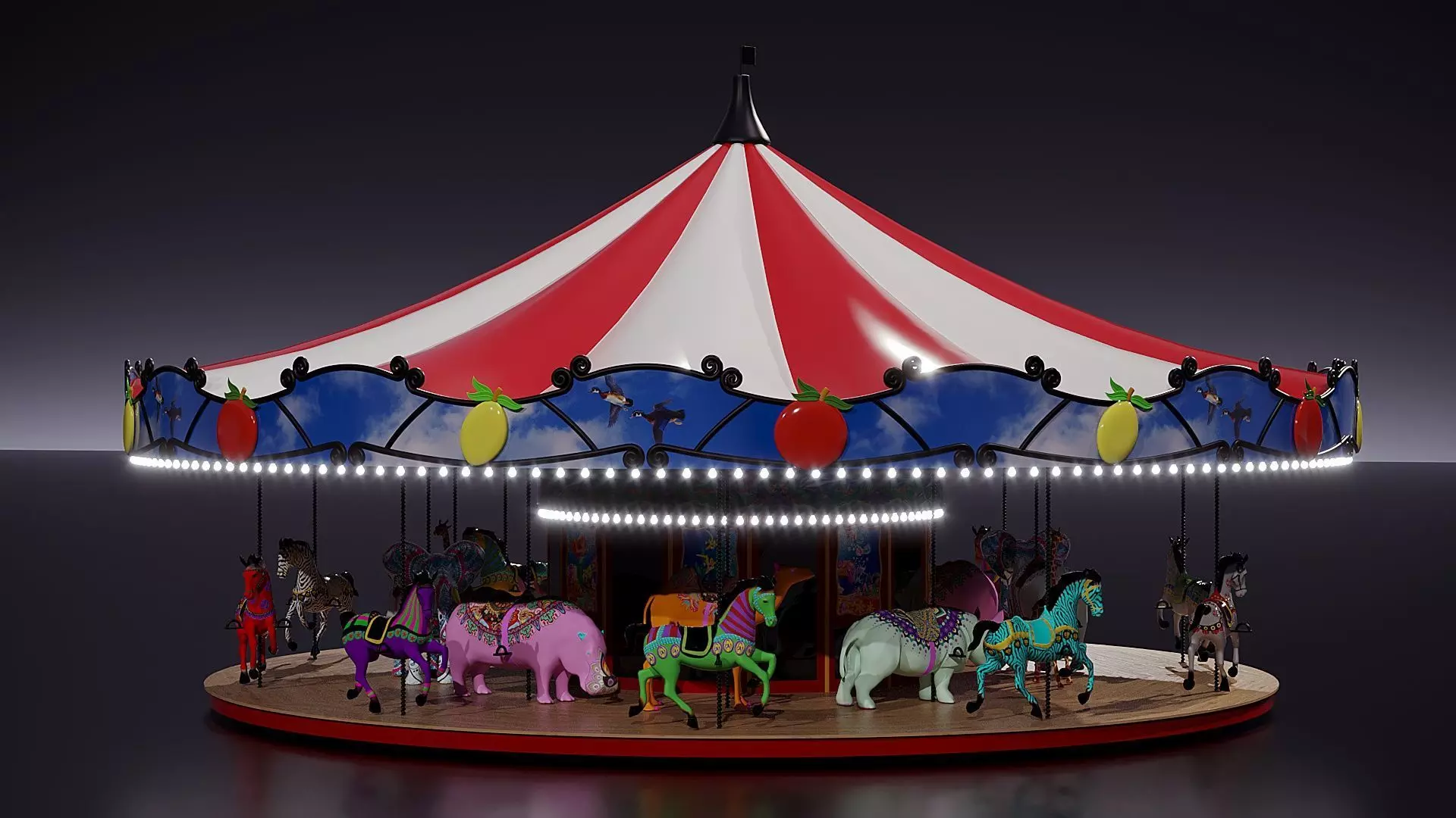 Carousel 3D model_2