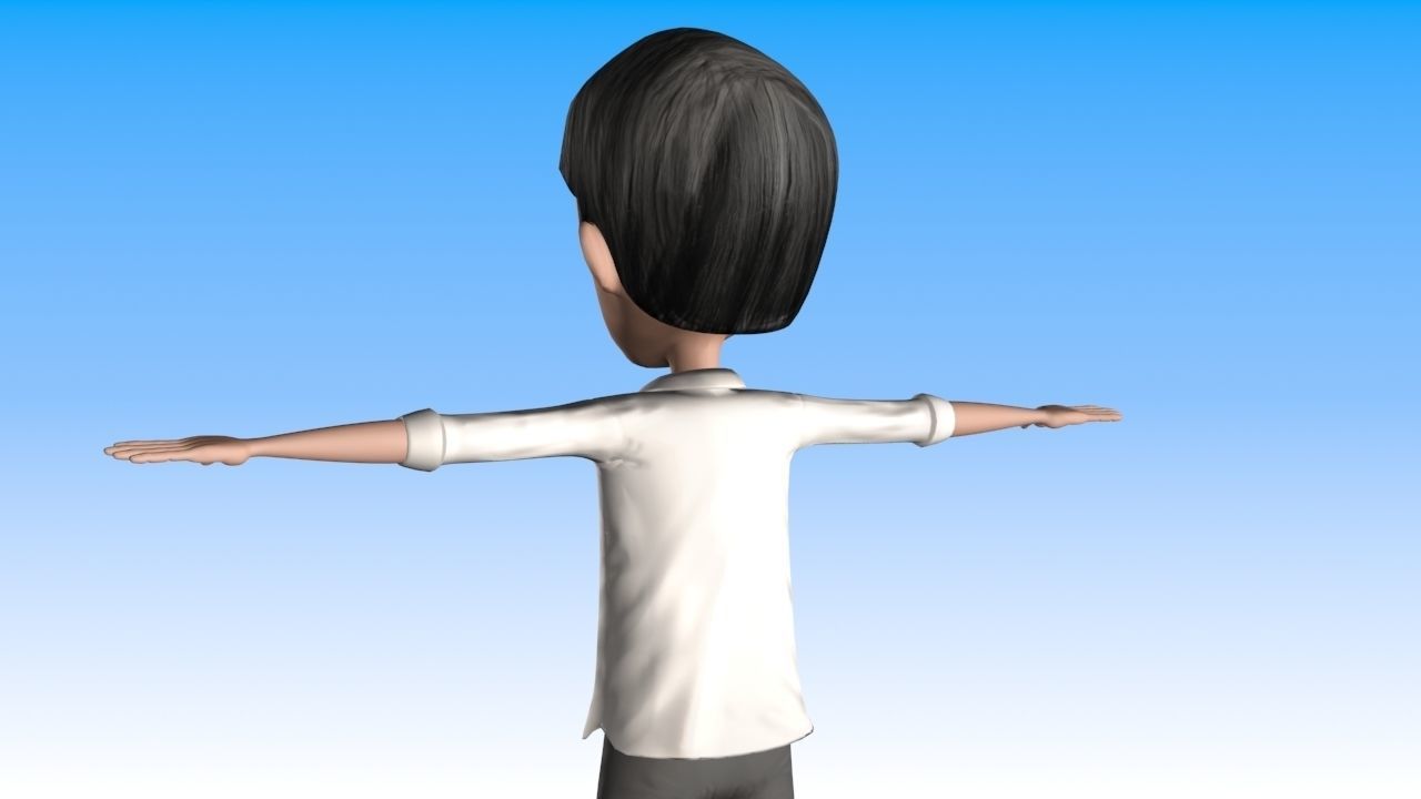 cartoon jokowi Low-poly 3D model_1