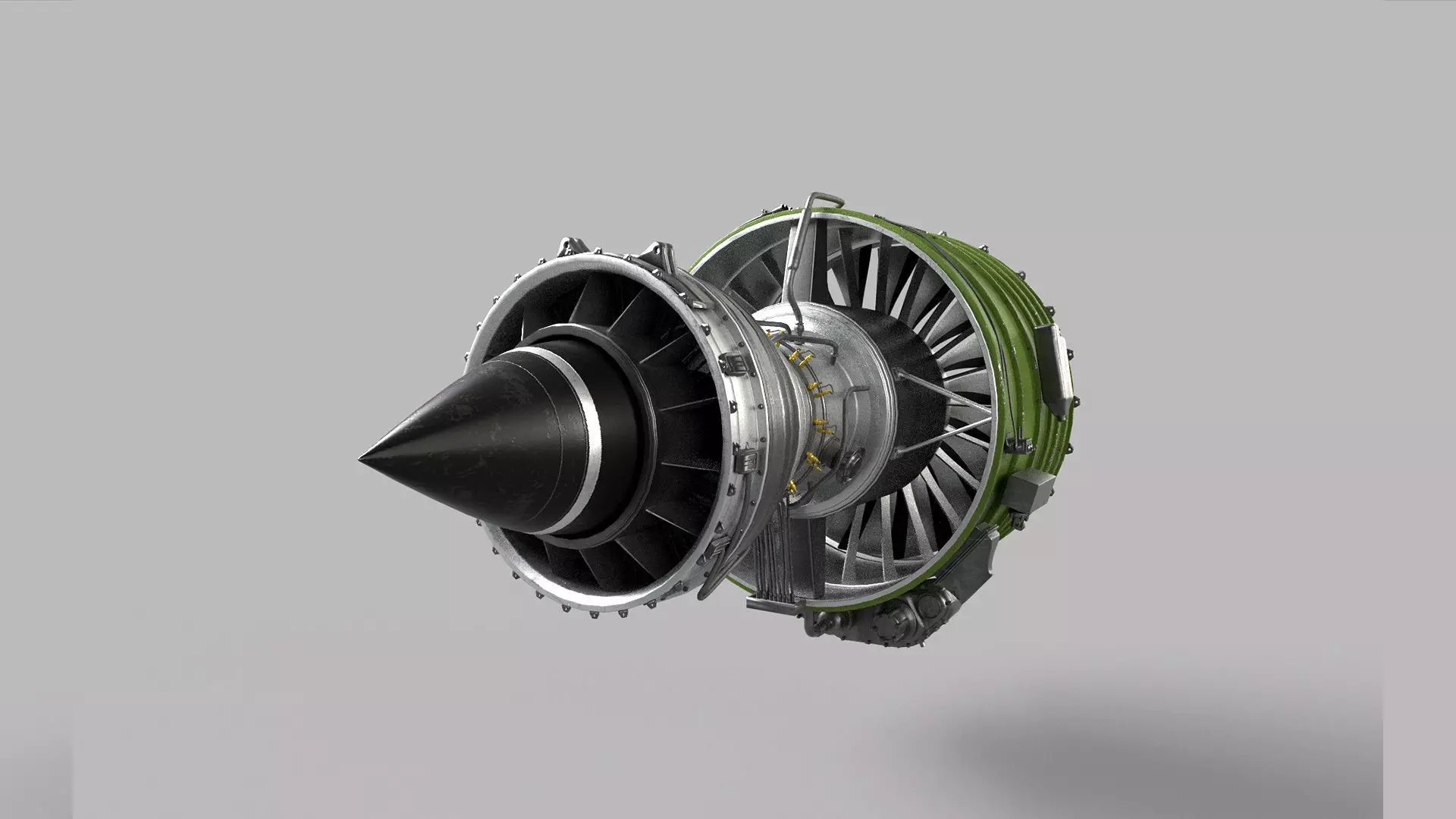 Geared Turbofan Engine 3D Model - with Interior Parts 3D model Low-poly 3D model_4