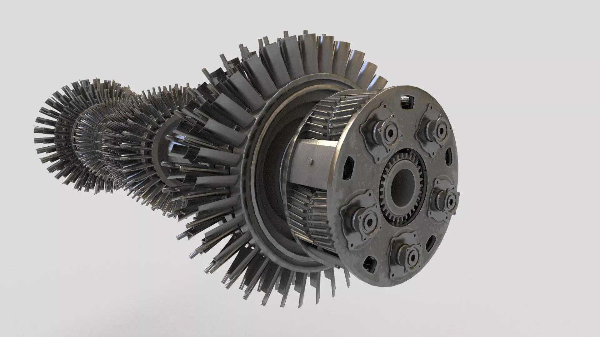 Geared Turbofan Engine 3D Model - with Interior Parts 3D model Low-poly 3D model_8