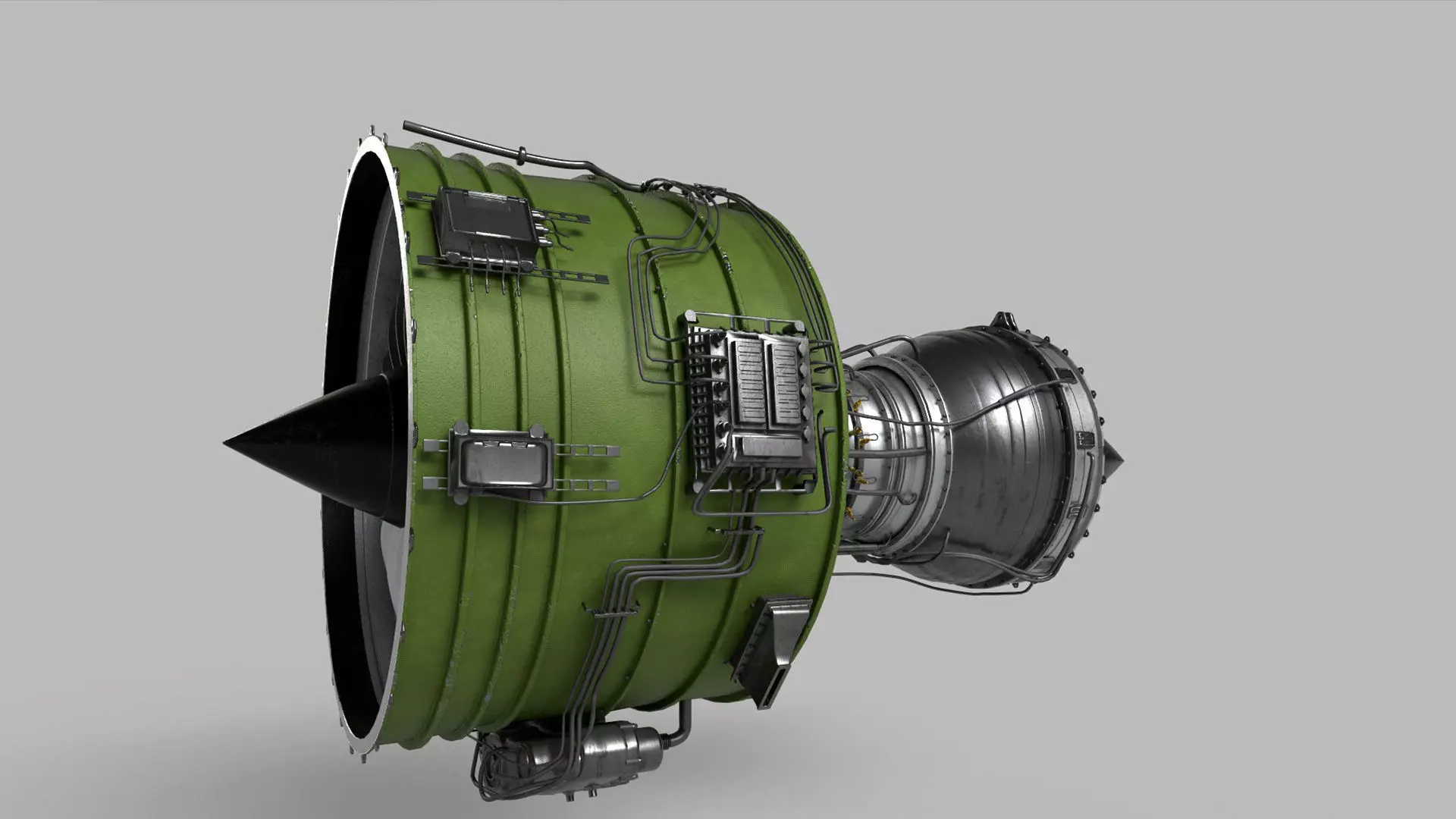 Geared Turbofan Engine 3D Model - with Interior Parts 3D model Low-poly 3D model_2