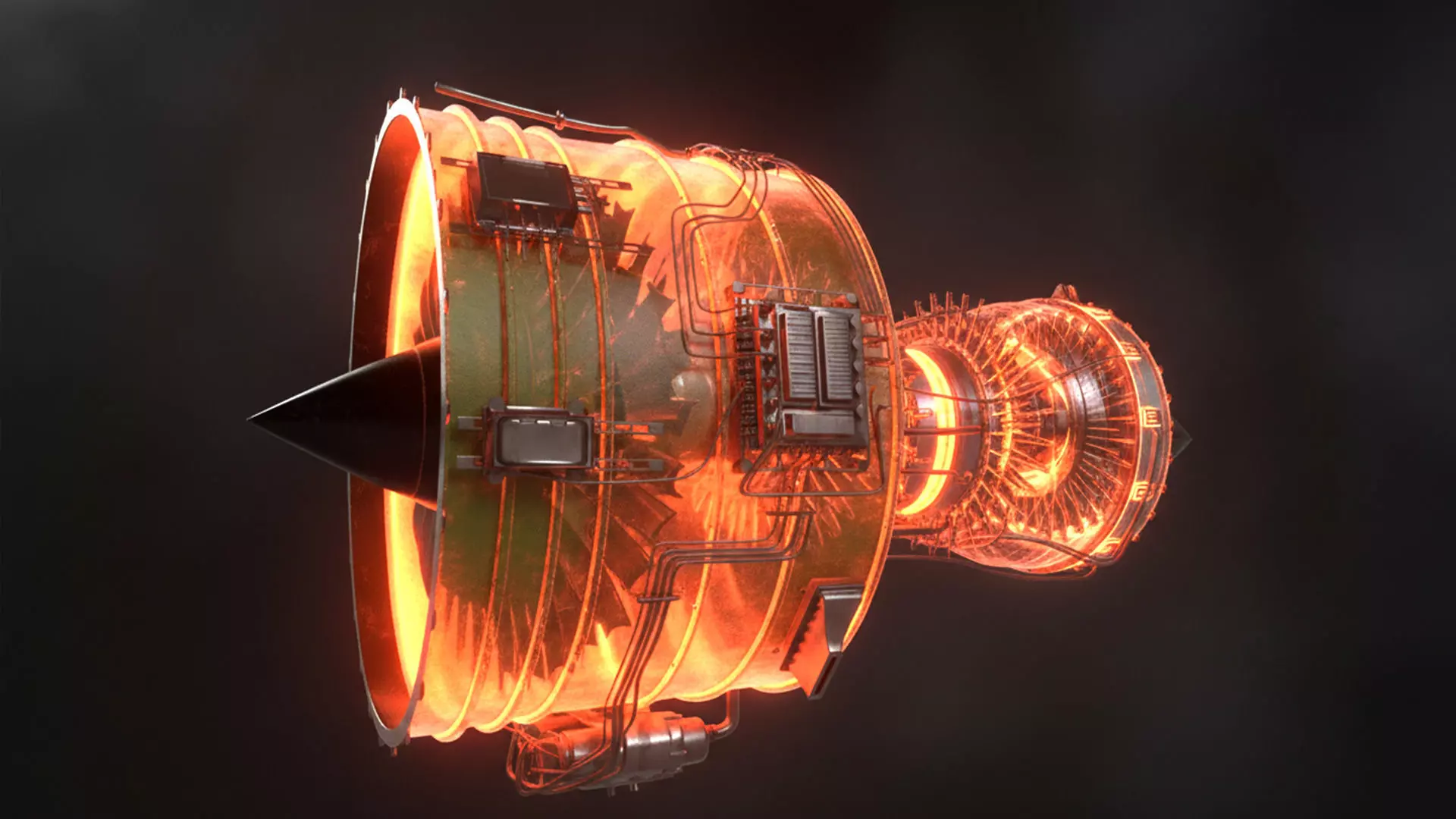 Geared Turbofan Engine 3D Model - with Interior Parts 3D model Low-poly 3D model_15