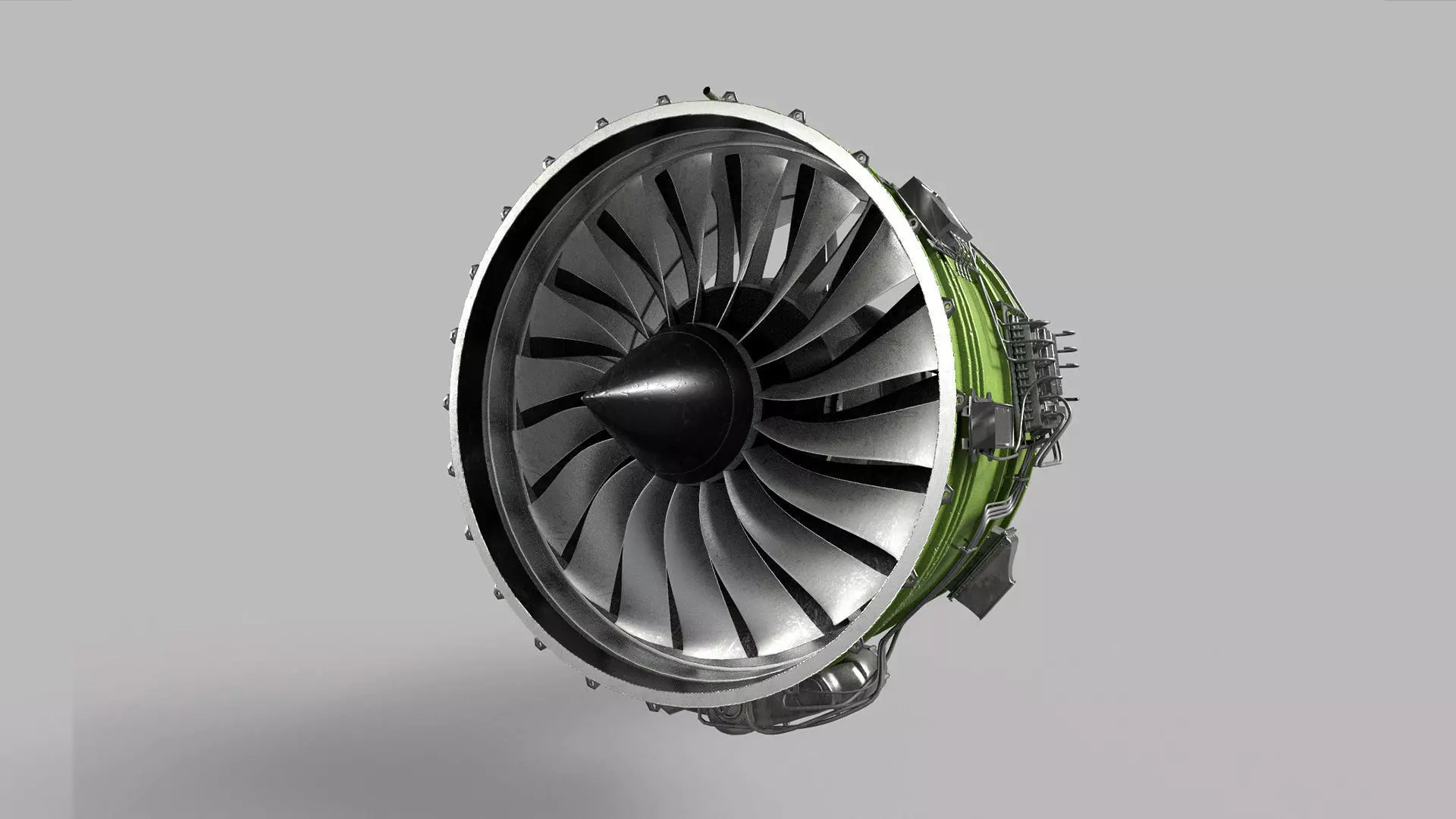 Geared Turbofan Engine 3D Model - with Interior Parts 3D model Low-poly 3D model_5