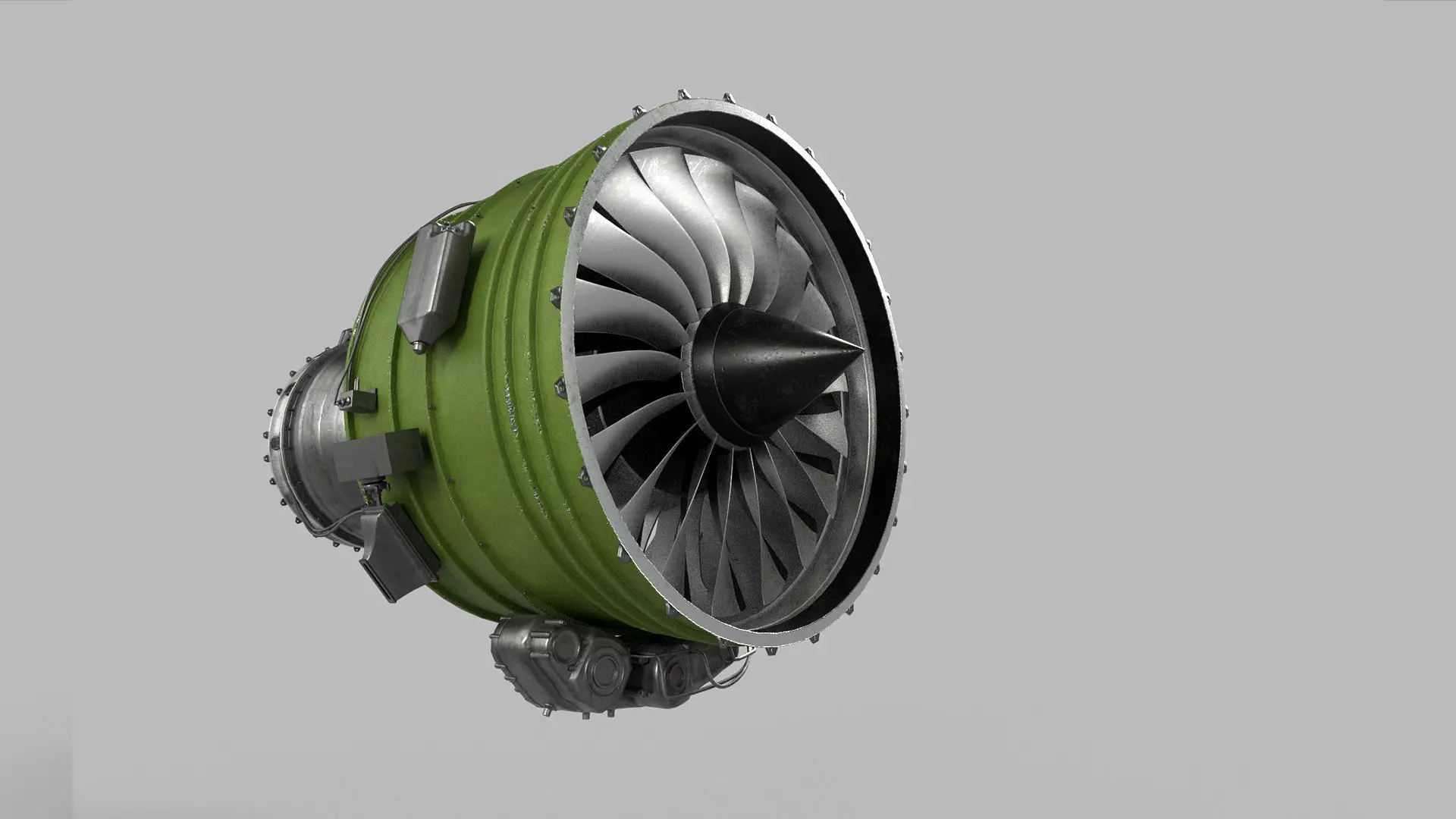 Geared Turbofan Engine 3D Model - with Interior Parts 3D model Low-poly 3D model_9