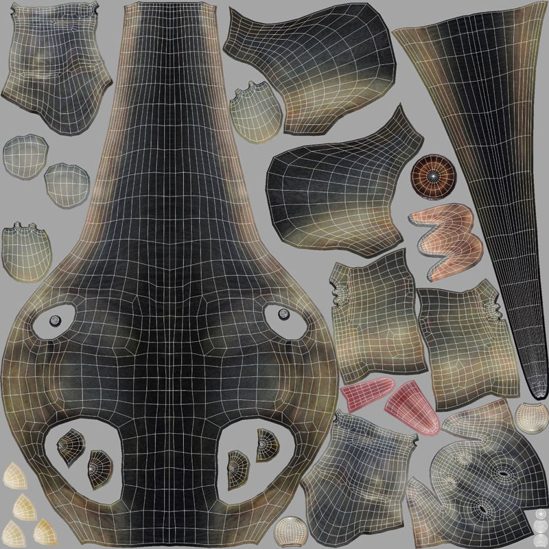 Apatosaurus dinosaur Low-poly 3D model_13