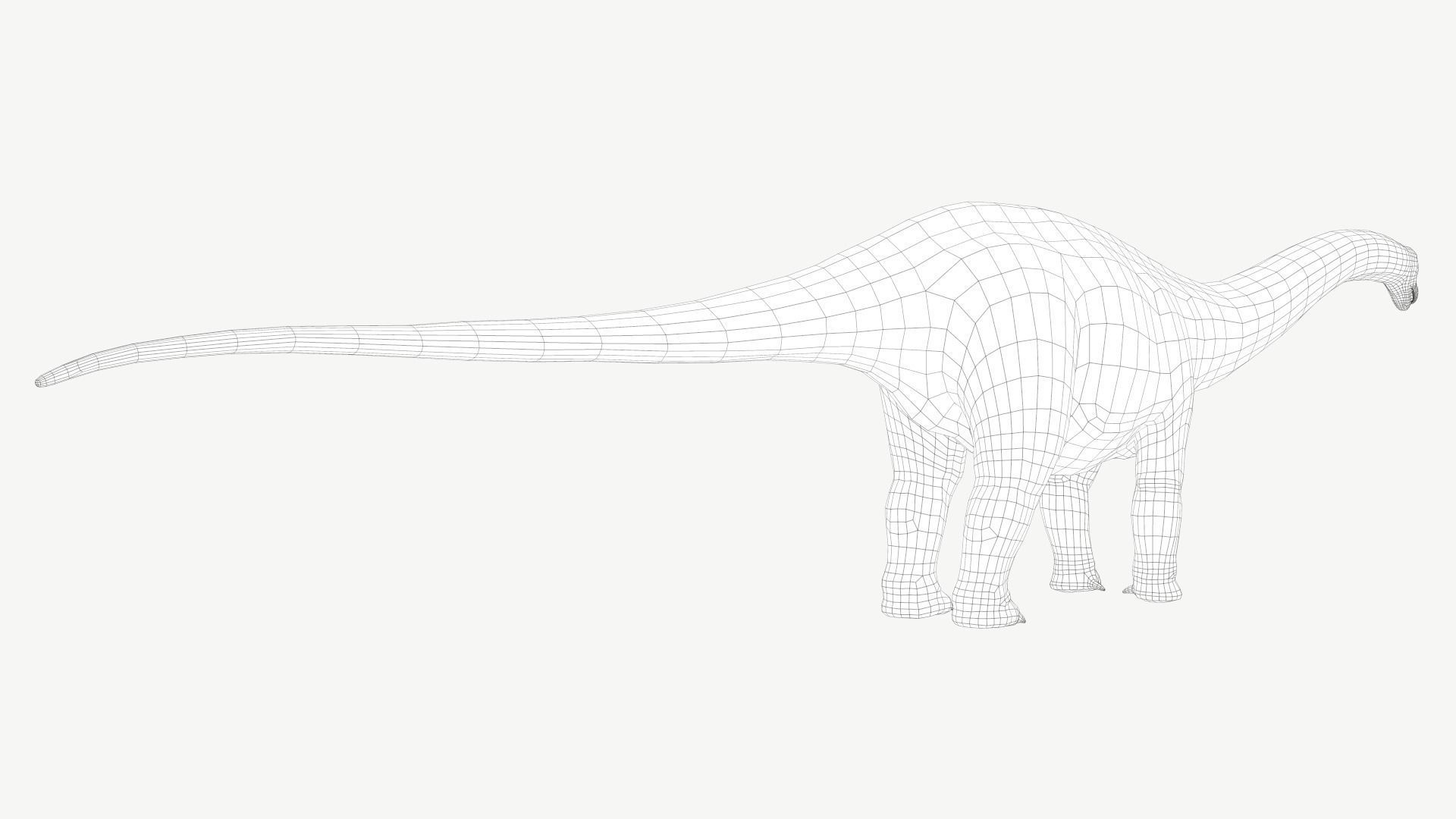 Apatosaurus dinosaur Low-poly 3D model_6