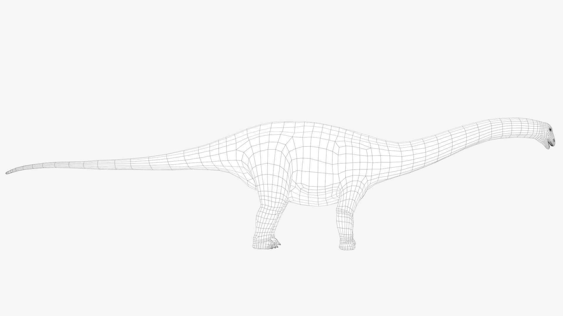 Apatosaurus dinosaur Low-poly 3D model_4