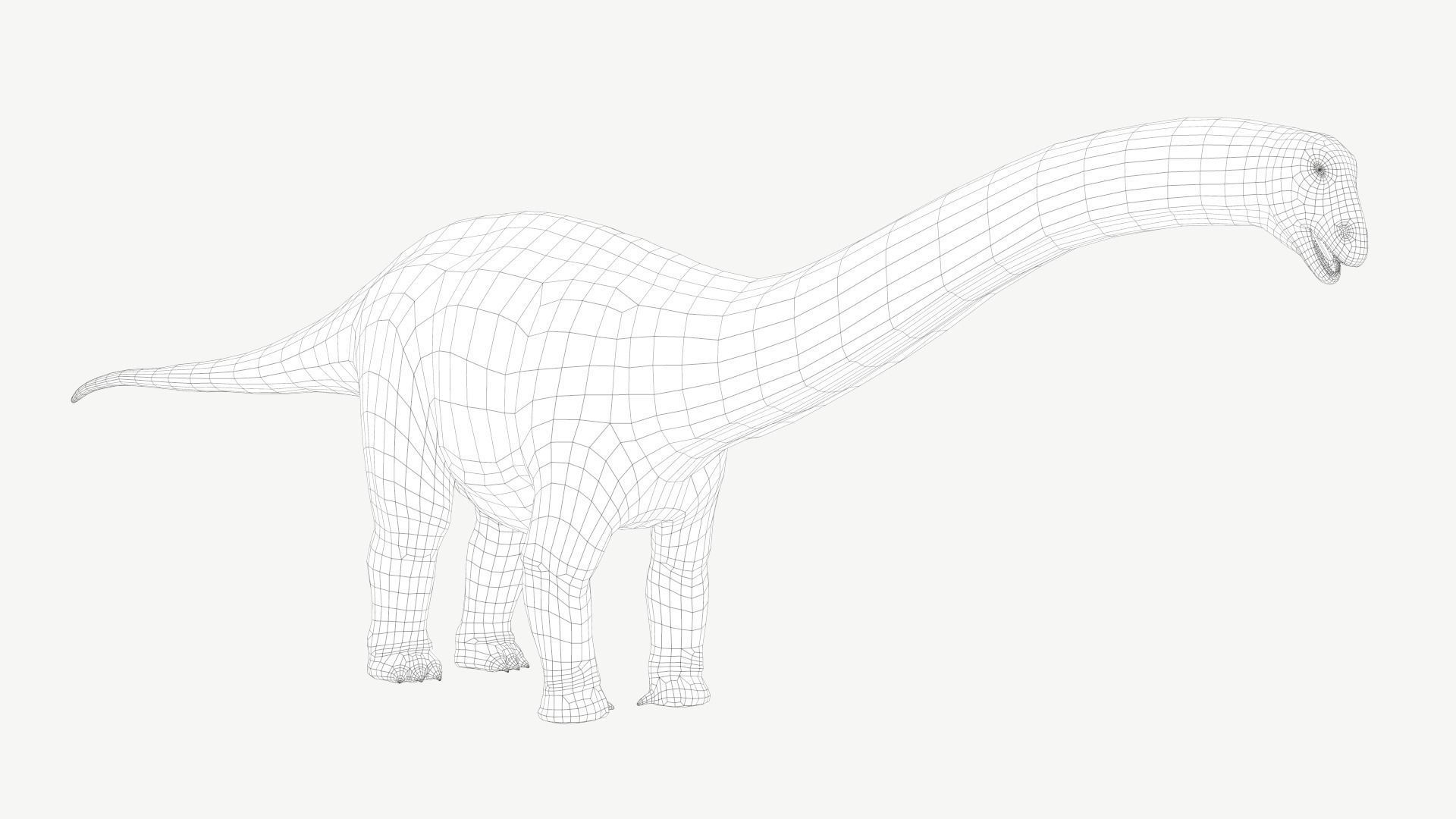 Apatosaurus dinosaur Low-poly 3D model_2