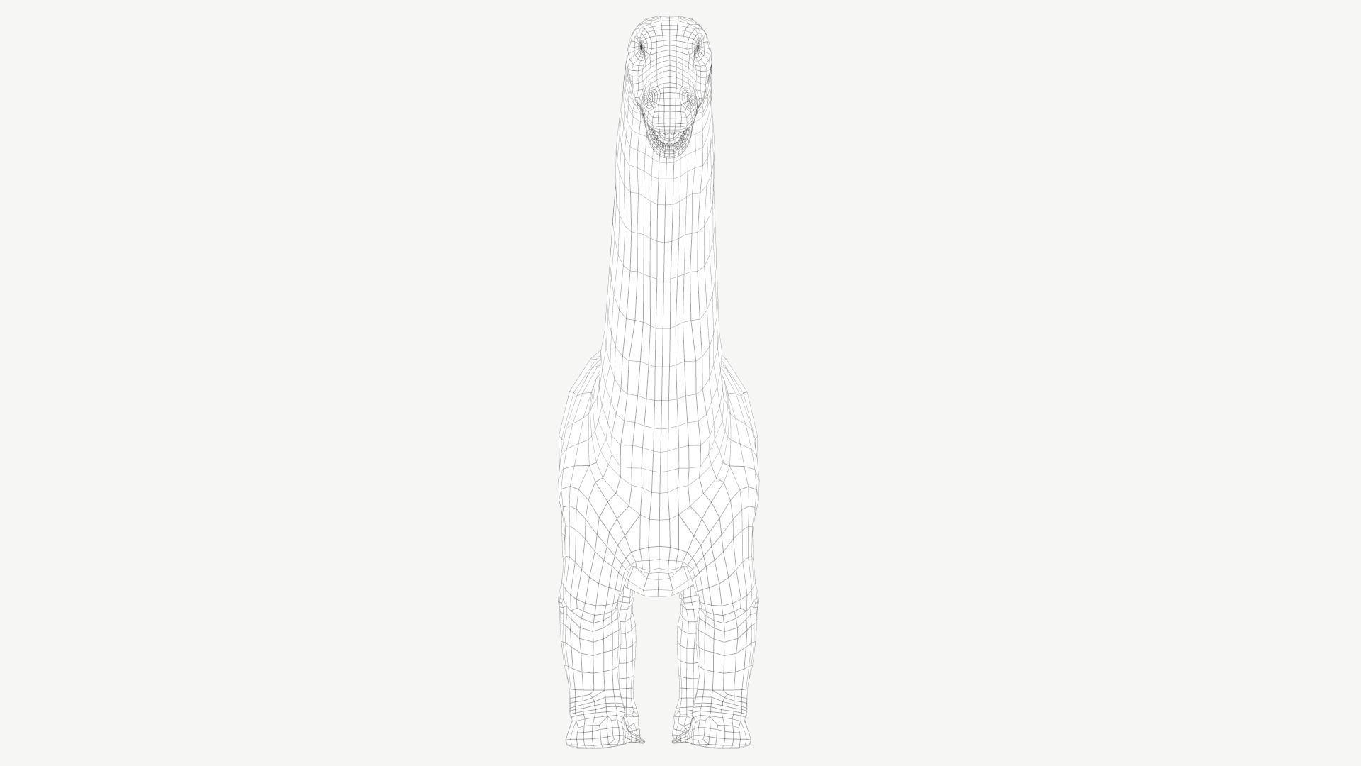 Apatosaurus dinosaur Low-poly 3D model_10