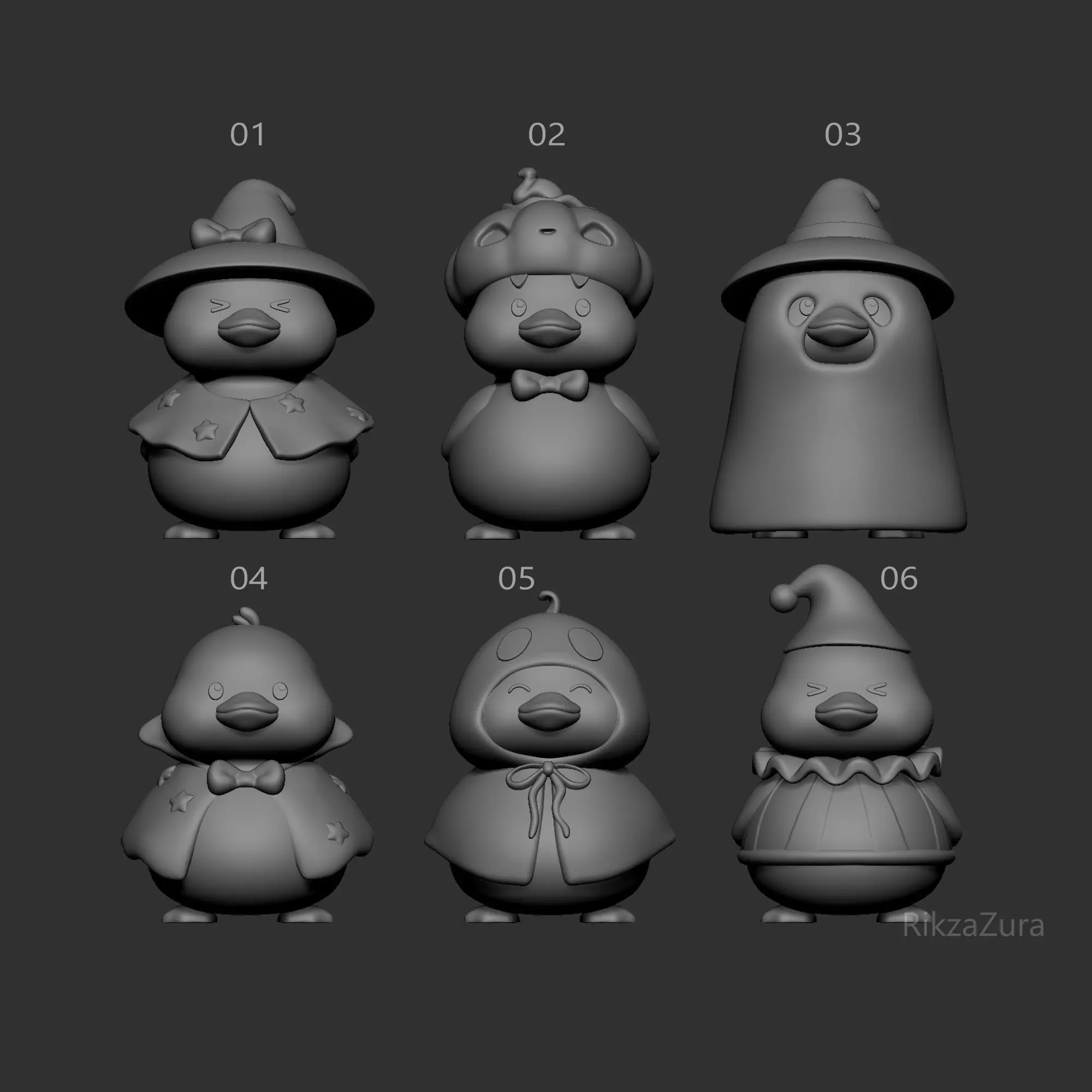 CUTE DUCKYMEE HALLOWEEN BY RIKZAZURA 3D print model_1